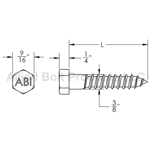 3 8 X 3 HEX LAG SCREW Allied Bolt Products LLC