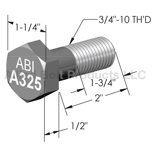 3/4"10 X 2" A3251 HEAVY HEX NUT STRUCTURAL BOLT Allied Bolt