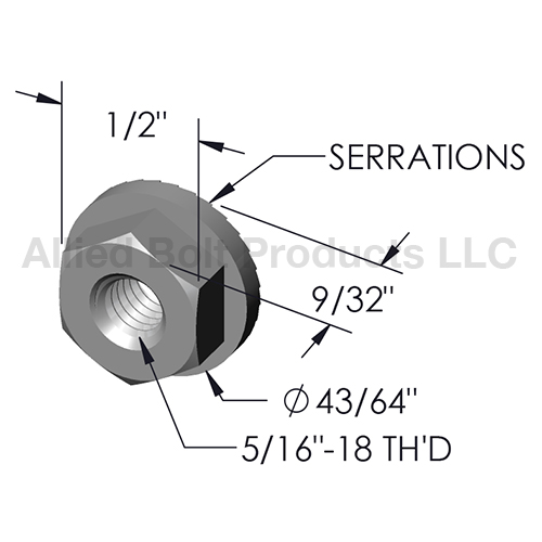 hex flange nut 5 8 18 gr5