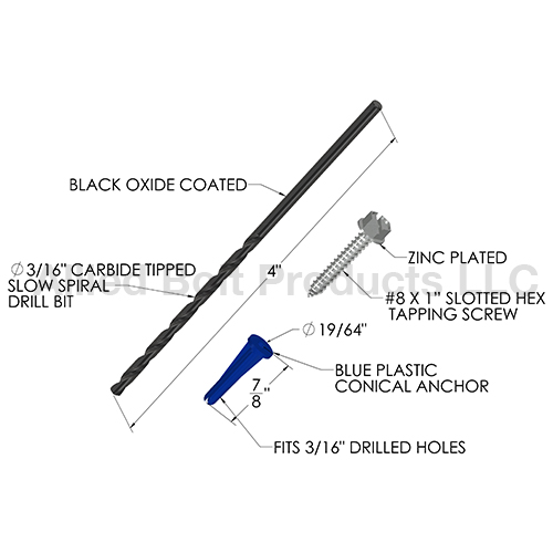 CONICAL ANCHOR KIT 1012 X 1" PLASTIC ANCHOR Allied Bolt Products LLC